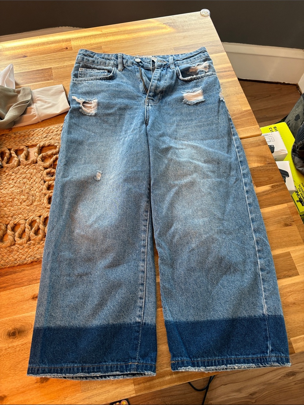 Primark High Waist 2 Tone 7/8 Jeans